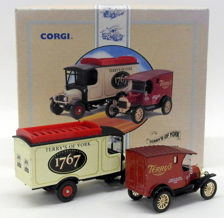 Corgi Diecast 97753 - Thornycroft Van & Model T Van Set - Terry's Of York