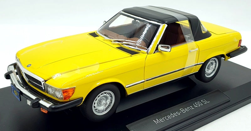 Norev 1/18 Scale 183727 - Mercedes-Benz 450 SL 1979 US Version - Yellow