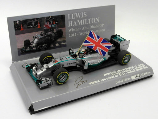 Minichamps 1/43 Scale Diecast - 410 140544 L Hamilton Winner Dhabi 2014