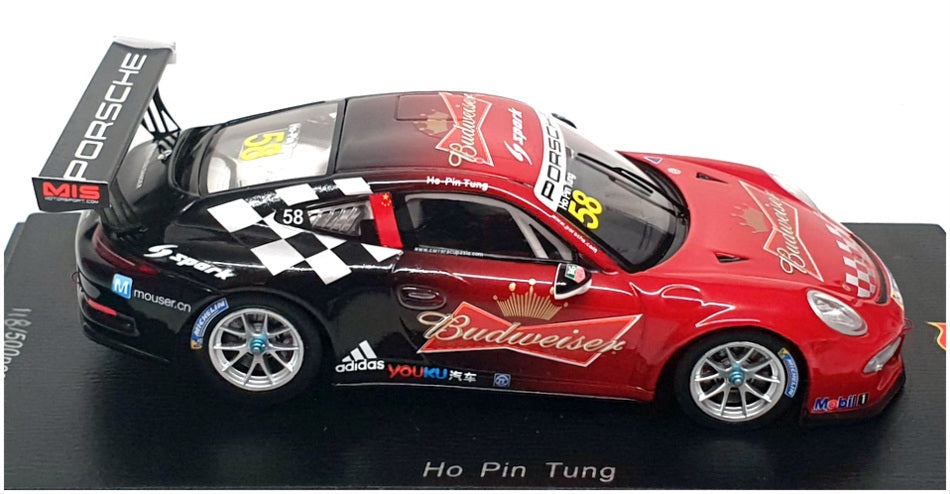 Spark 1/43 Scale SA064 - Porsche 911 GT3 Cup PCCA 2014 #58 Ho Pin Tung