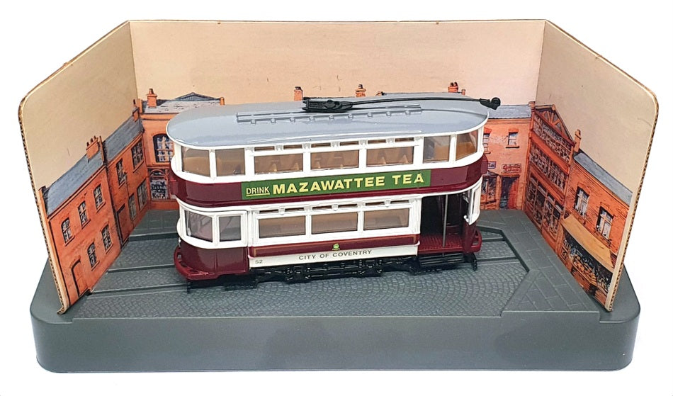 Corgi Appx 12cm Long Diecast 97281 - D/Deck Tram Bedworth - Maroon/White