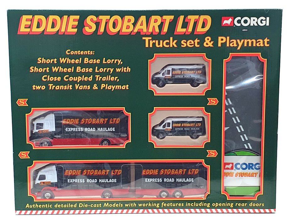 Corgi 60023 - Eddie Stobart Truck Set & Playmat - Ford Scania ERF Volvo