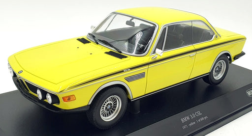 Minichamps 1/18 Scale Diecast 155 028130 - BMW 3.0 CSL 1971 - Yellow