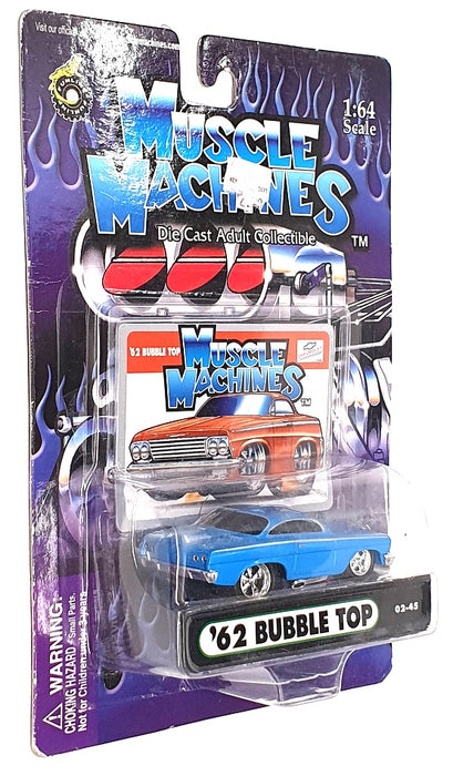 Muscle Machines 1/64 Scale 71151 02-45 - 1962 Chevrolet Bubble Top - Blue