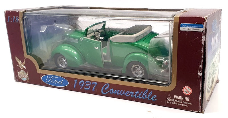 Road Signature 1/18 Scale Model Car 92238 - 1937 Ford Convertible - Met Green