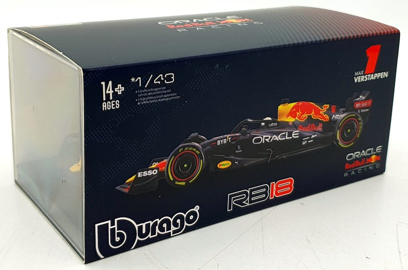 Burago 1/43 Scale 18-38062 - F1 Red Bull Oracle RB18 2022 Max Verstappen #1