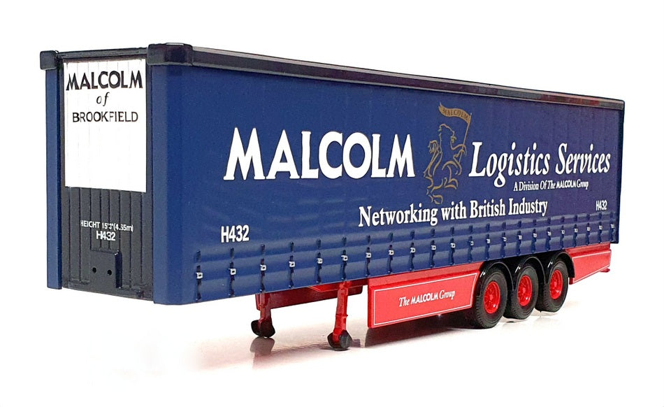 Corgi 1/50 Scale Diecast CC19907 - Curtain Trailer W H Malcolm - Blue