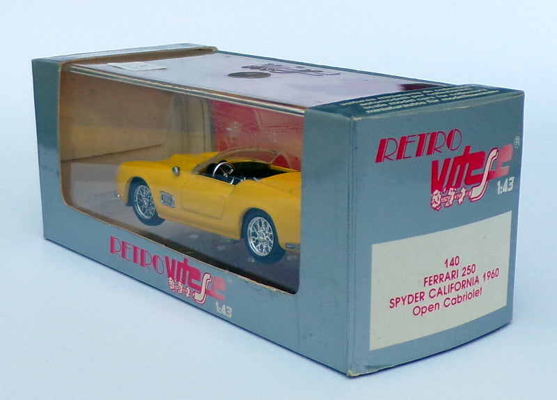 Vitesse 1/43 Scale Model Car 140 - 1960 Ferrari Spyder California - Yellow