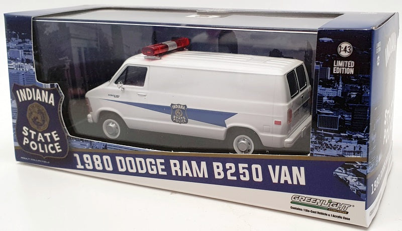 Greenlight 1/43 Scale 86599 - 1980 Dodge RAM B250 Van Indian State Police