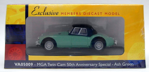 Vanguards 1/43 Scale VA05009 MGA Twin Cam 50th Anniversary Special - Ash Green