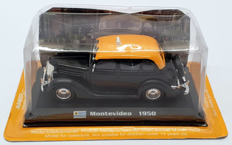 Amercom 1/43 Scale AM31121 - 1950 Montevideo Taxi - Black Yellow