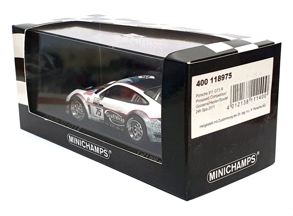 Minichamps 1/43 Scale 400 118975 - Porsche 911 GT3R - #75 24h SPA 2011