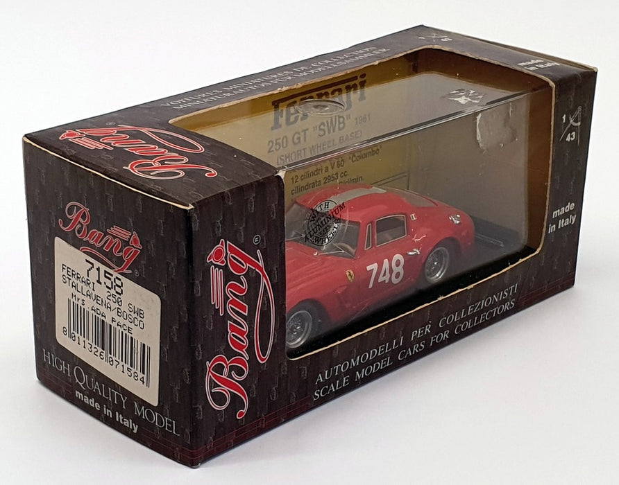 Bang 1/43 Scale 7158 - Ferrari 250 SWB - #748 Stallavena/Bosco