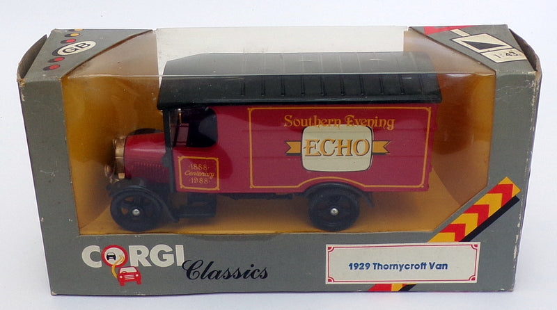 Corgi 12cm Long Diecast 845 - 1929 Thornycroft Van - Southern Evening Echo