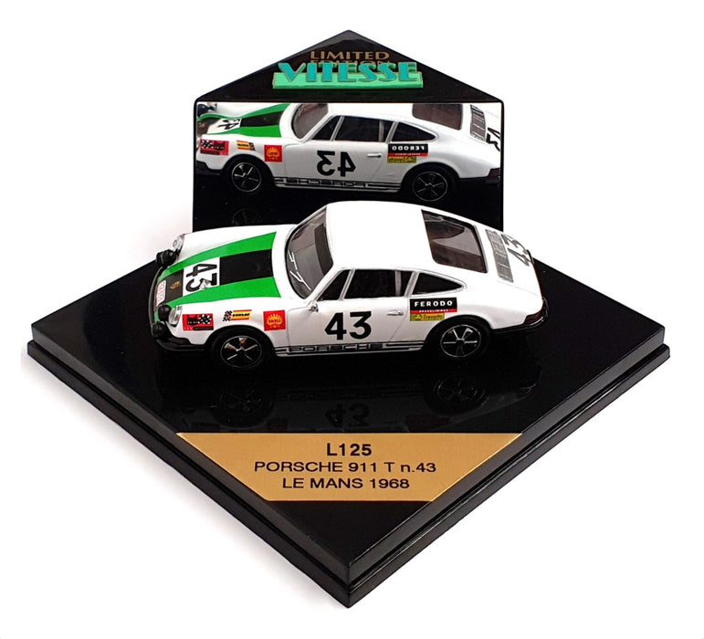 Vitesse 1/43 Scale L125 - Porsche 911T #43 Le Mans 1968 - White/Green