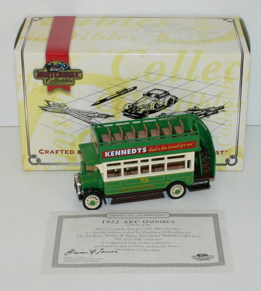 MATCHBOX COLLECTIBLES YET05-M - 1922 AEC OMNIBUS DUBLIN CORP O'CONNELL BRIDGE