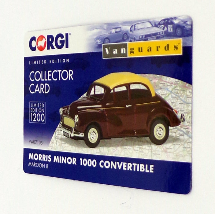 Vanguards 1/43 Scale VA07105 - Morris Minor 1000 Convertible - Maroon