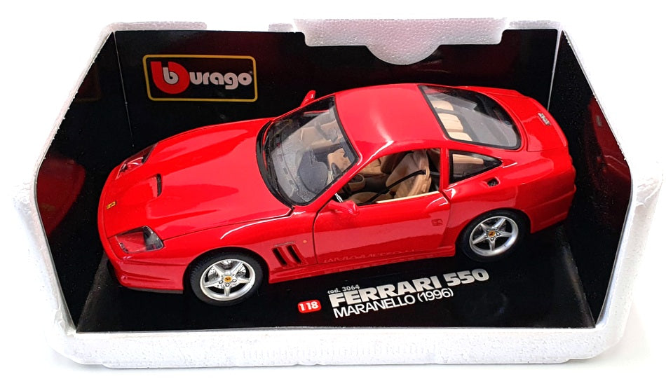 Burago 1/18 Scale Diecast 3064 - 1996 Ferrari 550 Maranello - Red