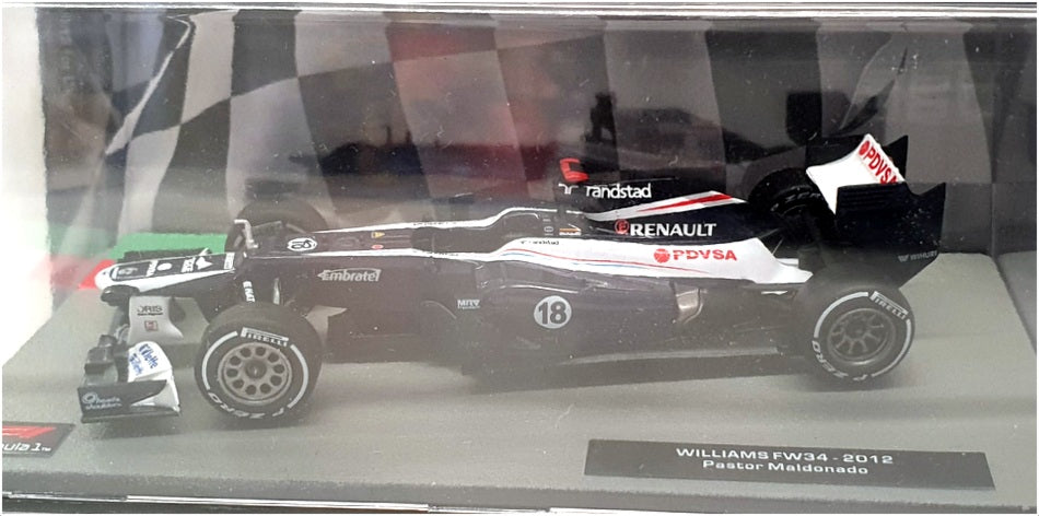 Altaya 1/43 Scale 28522H - F1 Williams FW34 2012 P. Maldonano - Blue/White