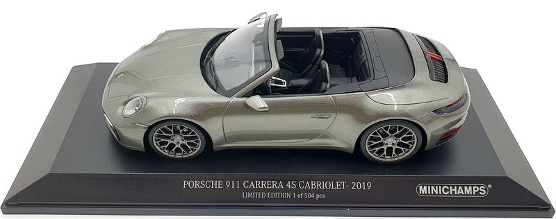 Minichamps 1/18 Scale 155 067337 Porsche 911 Carrera 4S Cabrio 2019 Met Green