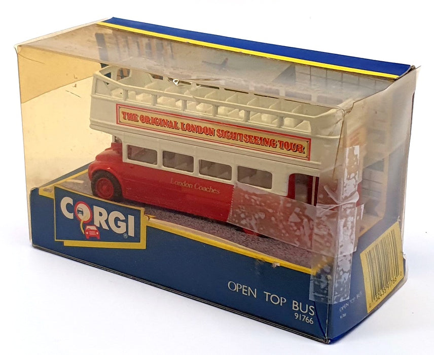 Corgi 12cm Long Diecast 91766 - Open Top London Bus - Red/White