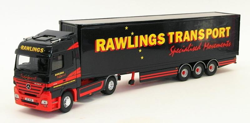 Corgi 1/50 Scale Model Truck CC13813 Mercedes Benz Actros Box Trailer - Rawlings