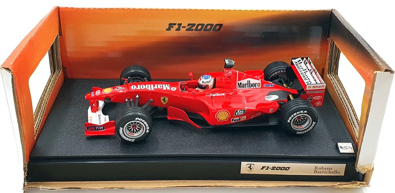 Hot Wheels Elite 1/18 Scale Diecast 26738 Ferrari F1-2000 Signed R.Barrichello