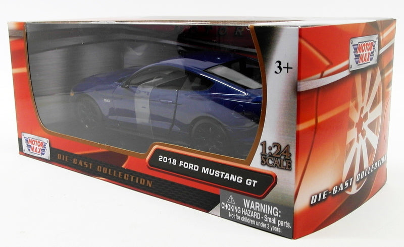 Motormax 1/24 Scale Model Car 79352 - 2018 Ford Mustang GT - Met Blue