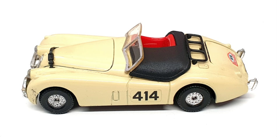 Corgi Appx 12cm Long Diecast 804 - 1952 Jaguar XK120 #414 Race Car - Cream