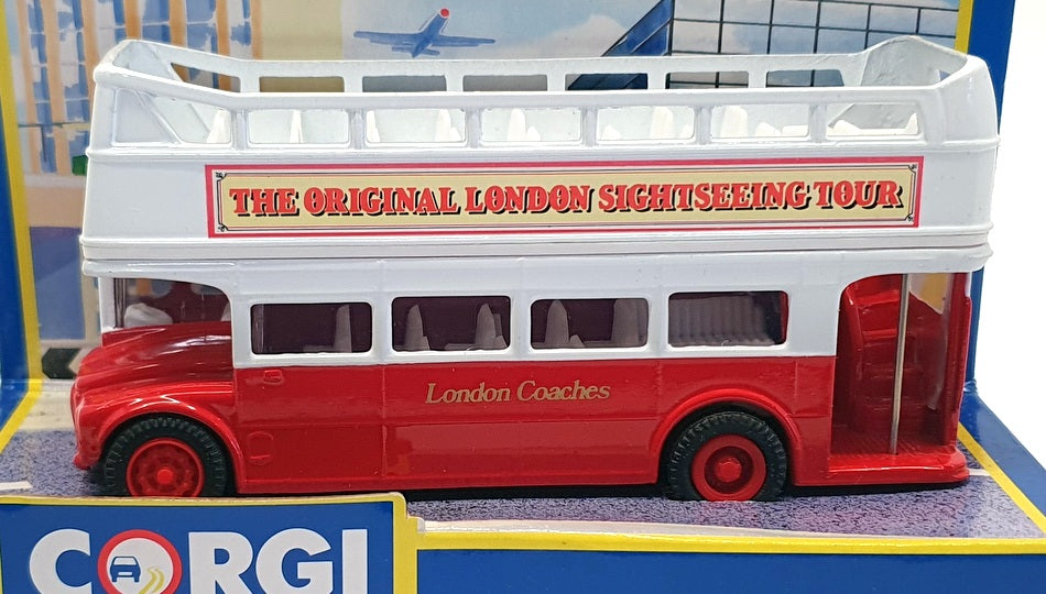 Corgi 12cm Long Diecast 91766 - Open Top London Bus - Red/White