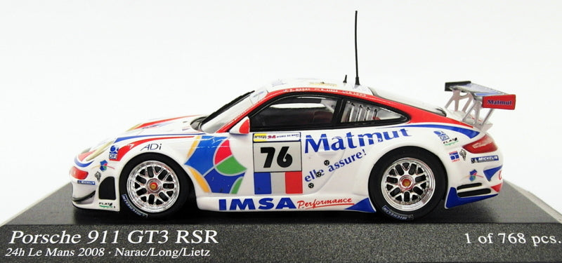 Minichamps 1/43 Scale 400 087876 - Porsche 911 GT3 RSR - 24h LM 2008