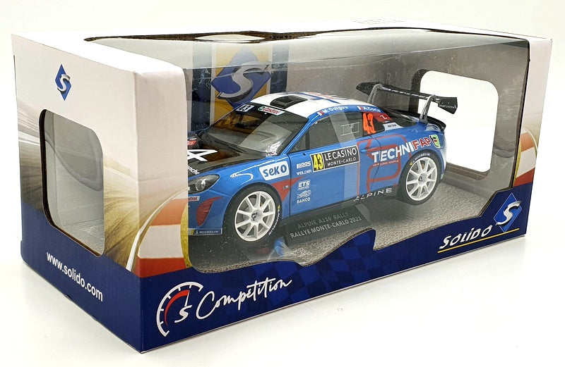 Solido 1/18 Scale Diecast S1801614 - Alpine A110 Rally #43 RMC 2021