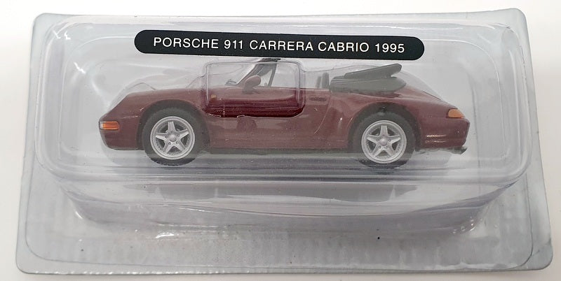 Deagostini 1/43 Scale COD 028 - 1995 Porsche 911 Carrera Cabrio - Burgundy