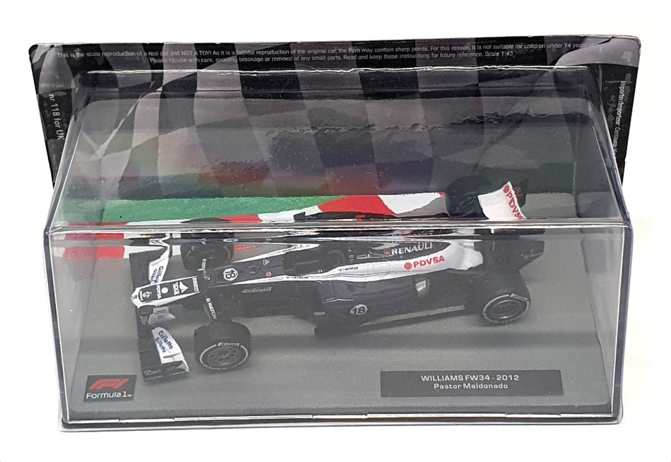 Altaya 1/43 Scale 28522H - F1 Williams FW34 2012 P. Maldonano - Blue/White