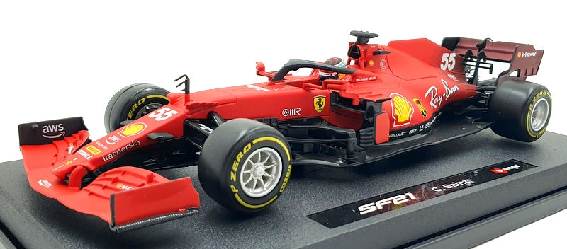 Burago 1/18 Scale Diecast 18-16809SA - Ferrari F1 SF21 C.Sainz #55