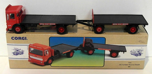 Corgi 1/50 Scale Diecast 97895 - AEC Flatbed Truck & Trailer - BRS improved spec