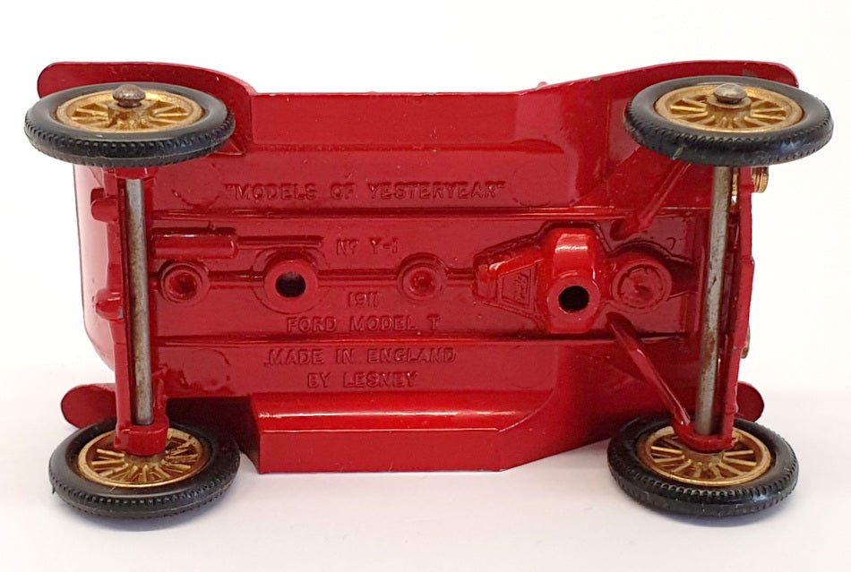 Matchbox Appx 9cm Long Diecast Y-1 - 1911 Model T Ford Conv - Red