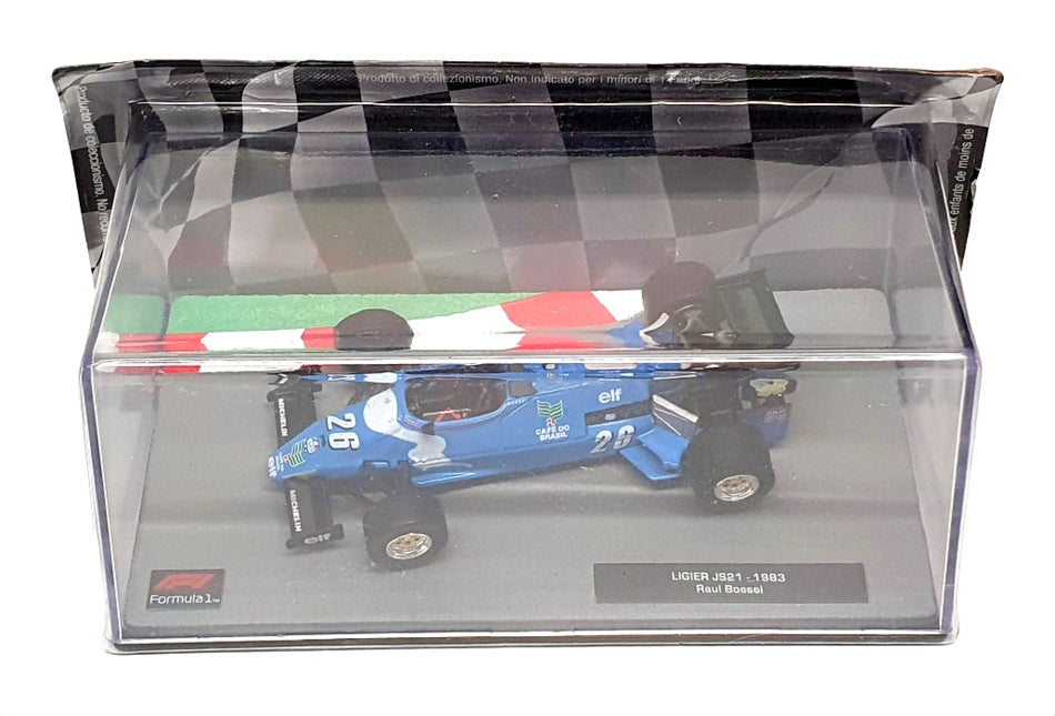 Altaya 1/43 Scale AT301122B - F1 1983 Ligier JS21 TS18 #26 R. Boesel - Blue