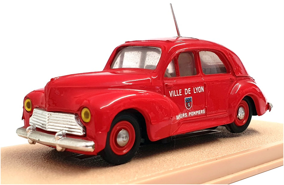 Eligor 1/43 Scale 1192 - 1954 Peugeot 203 Ville De Lyon Fire Car - Red