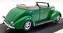 Road Signature 1/18 Scale Model Car 92238 - 1937 Ford Convertible - Met Green