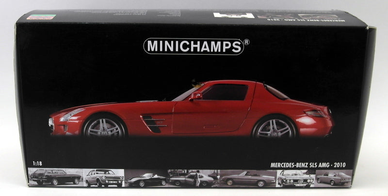 Minichamps 1/18 Scale Diecast - 100 039020 Mecedes Benz SLS AMG 2010 Red Metallic