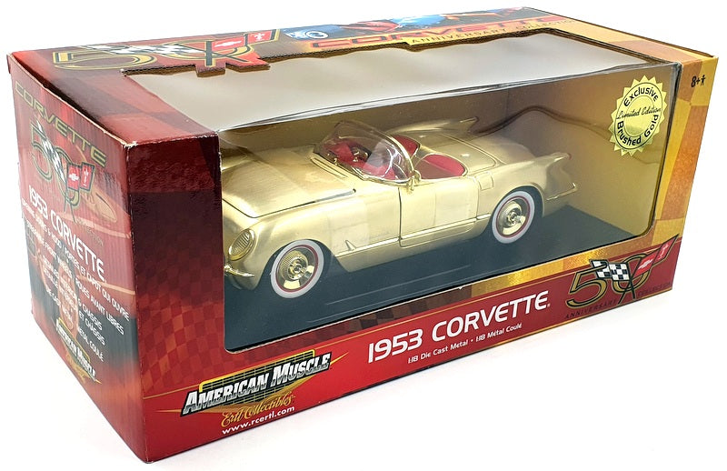 Ertl 1/18 Scale Diecast 33449M - 1953 Chevrolet Corvette - Brushed Gold 