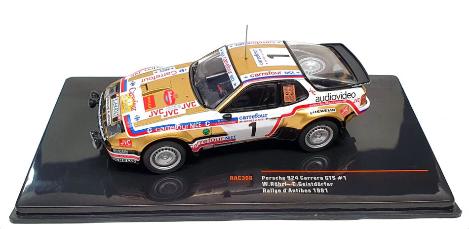 Ixo 1/43 Scale RAC366 - Porsche 924 Carrera GTS #1 Rally d'Antibes 1981