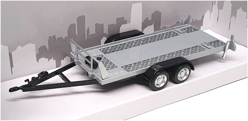 Cararama 1/43 Scale Diecast 4-92210 - Car Transporter Tow Trailer - Silver