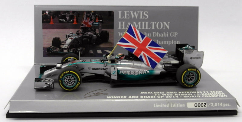 Minichamps 1/43 Scale Diecast - 410 140544 L Hamilton Winner Dhabi 2014