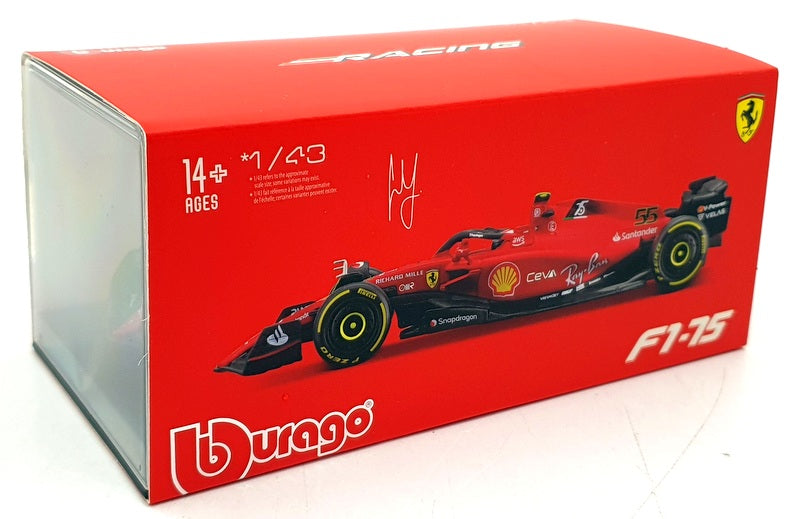 Burago 1/43 Scale 18-36831 - F1 Ferrari F1-75 2022 Carlos Sainz #55