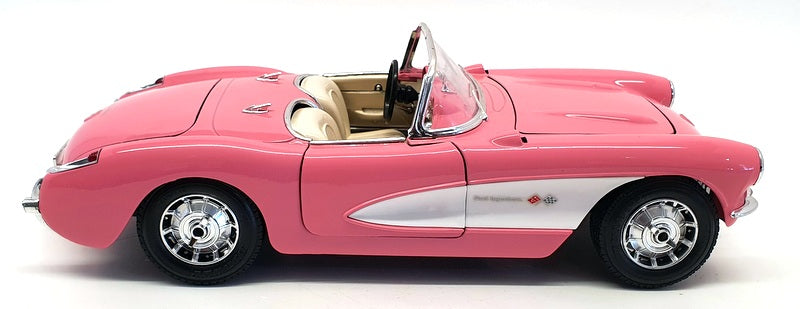 Burago 1/18 Scale Model Car 3024 - 1957 Chevrolet Corvette -  Pink