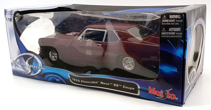 Maisto 1/18 Scale Model Car 31800 - 1970 Chevrolet Nova SS Coupe - Burgundy