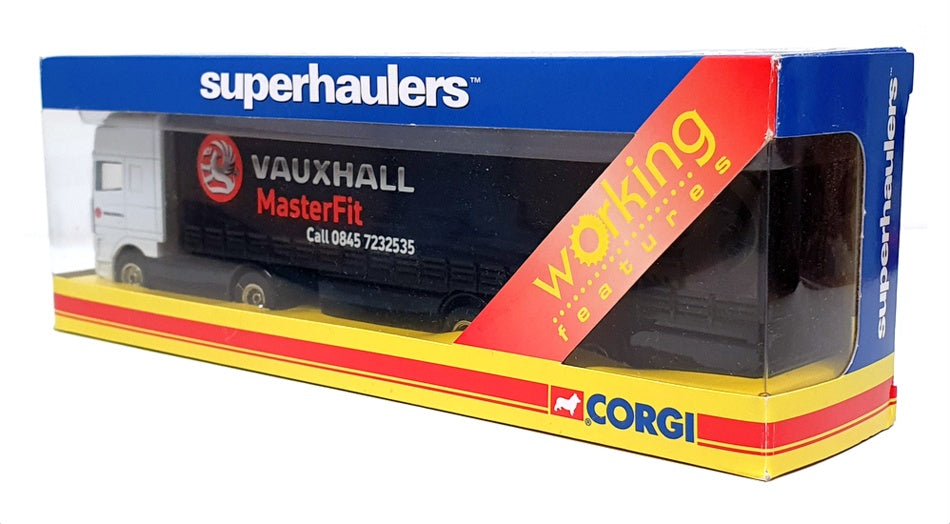 Corgi 1/64 Scale TY87015 - DAF 95 Curtainside "Vauxhall Masterfit" - White/Black