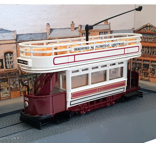 Corgi 12cm Long Diecast C991/1 - Tramcar LCC #106 - Maroon/White